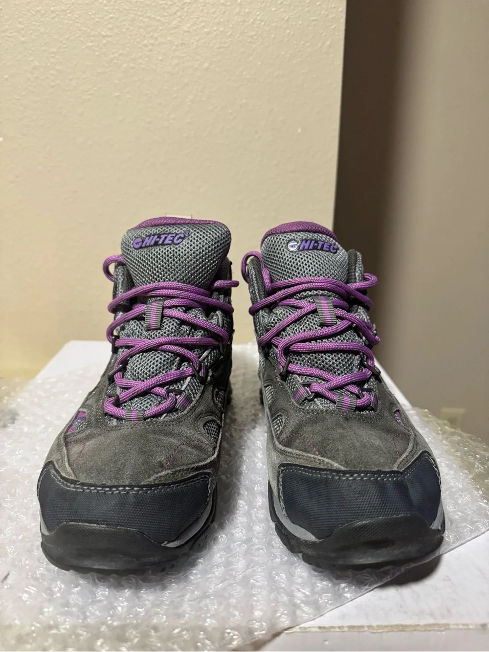Hi-Tec Kids Grey and Purple Waterproof Hiking Boots